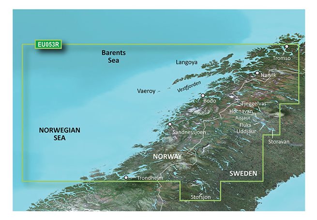 Garmin Trondheim-Tromsø Garmin VEU053R - BlueChart g3 Vision mSD/SD