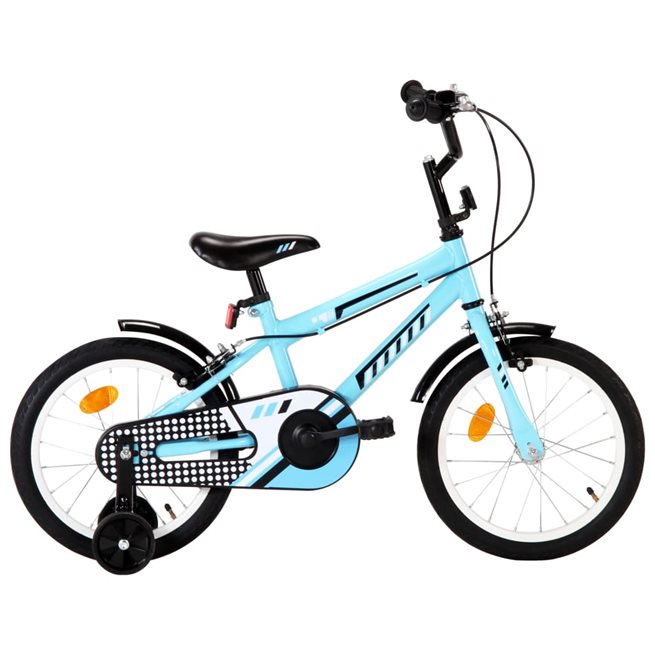 vidaXL Barncykel 16 tum svart och blå