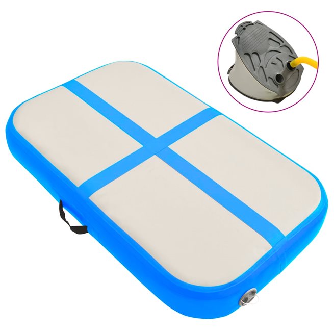 vidaXL Uppblåsbar gymnastikmatta med pump 60x100x10 cm PVC blå