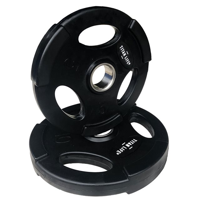 Titan LIFE Weight Disc Rubber. Ø50mm. Black, Viktskiva Gummerad